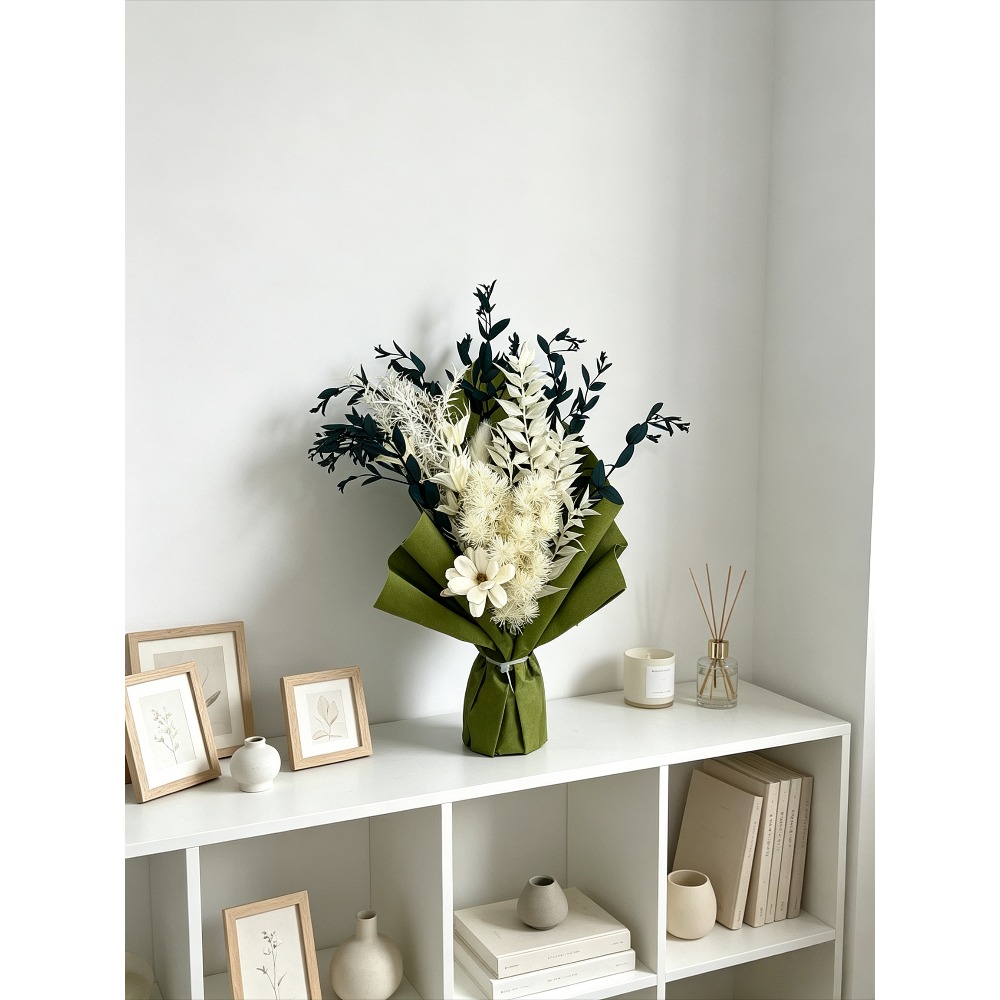 Eucalyptus Preserved - Bouquet di Fiori Secchi Conservati, Margherita